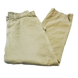 Carhartt 100070-301 Moss Flannel Lined Relaxed Fit Twill Work‎ Pants Men's 42x32